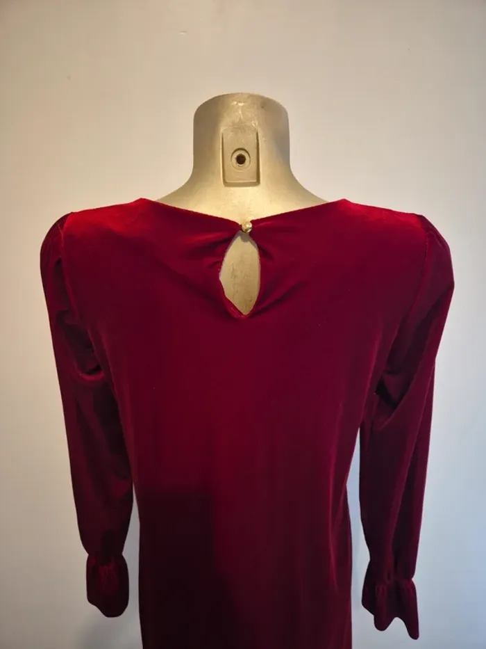 Robe velours bordeaux taille unique - photo numéro 5