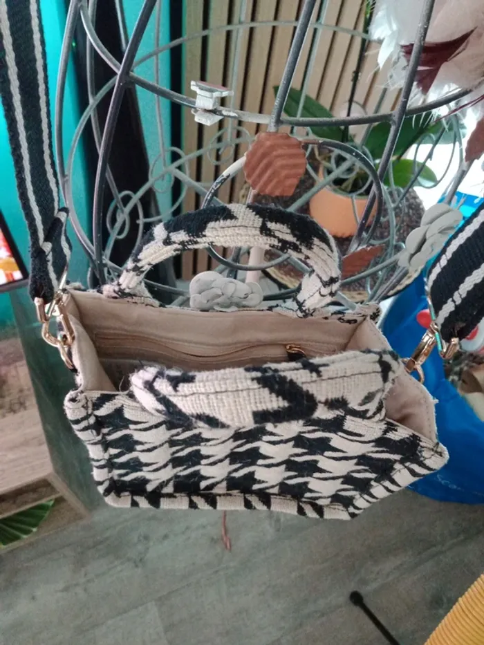Sac en tissu pied de poule - photo numéro 6