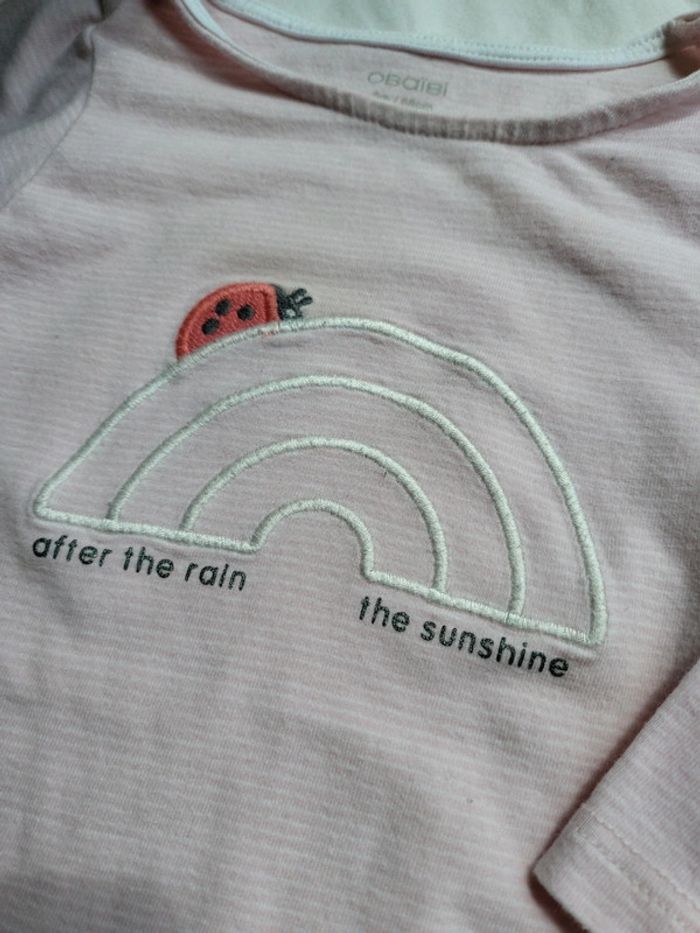 T-shirt rayé coccinelle 6 mois - photo numéro 2
