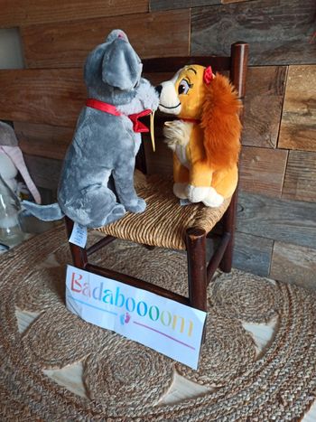 peluche couple belle et le clochard tbe disney