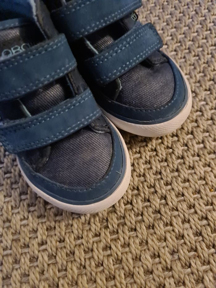 Chaussures montantes tissu à scratchs bleu - T 22 - photo numéro 8