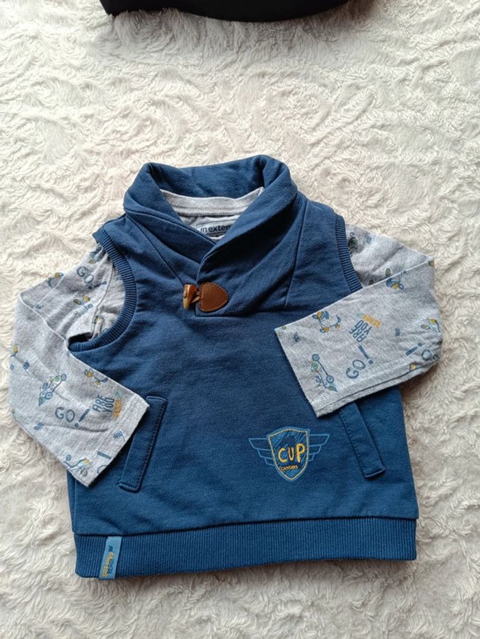 Sweat col V sans manche Garçon 12 mois In Extenso - photo numéro 11