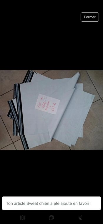 Lots de pochette d'envoi