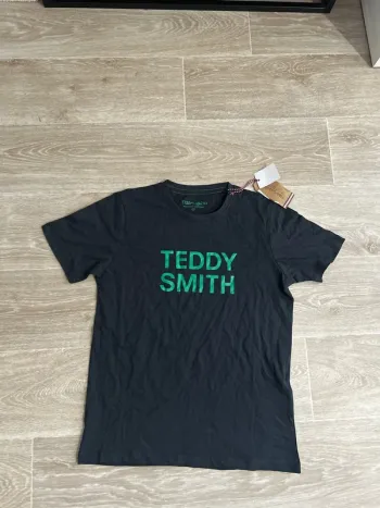 T-shirt Teddy Smith Charbon logo vert 12ans