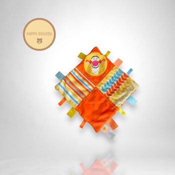 Doudou carré plat etiquette orange tigrou Disney DP303