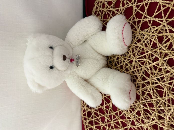 Doudou Et Compagnie Peluche Ours Blanc Rose UNICEF Bisous - photo numéro 4