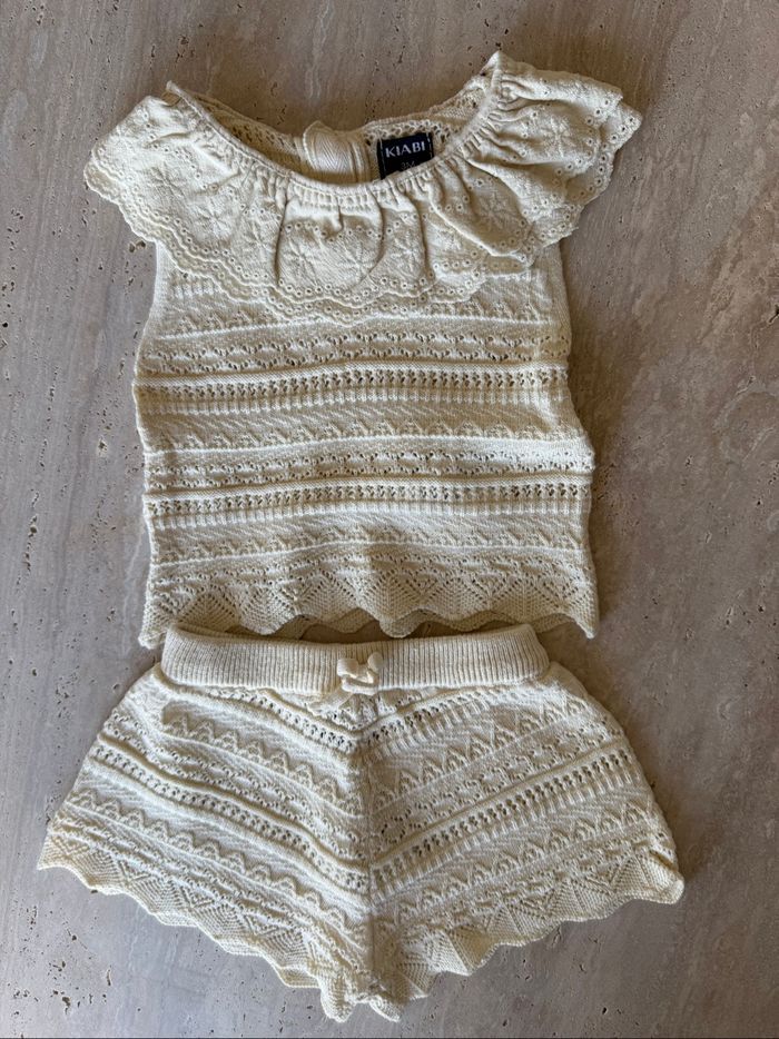 Ensemble crochet beige