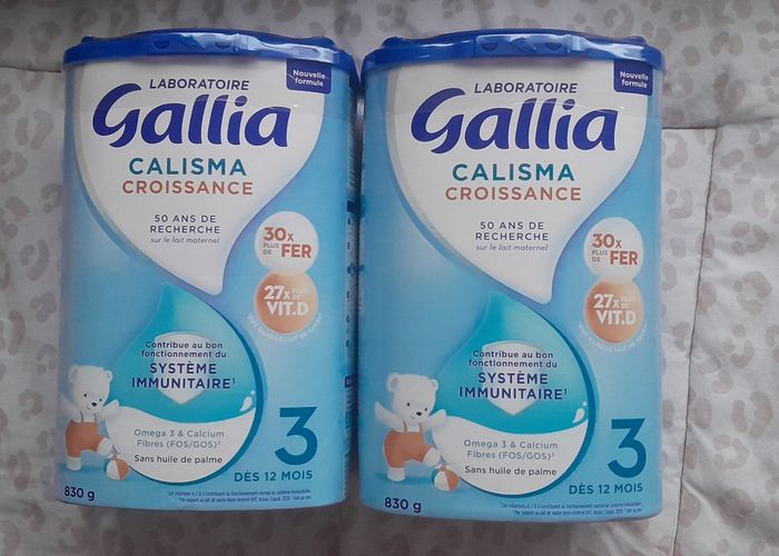 2 boîtes laits infantilles Gallia Calisma Croissance n°3