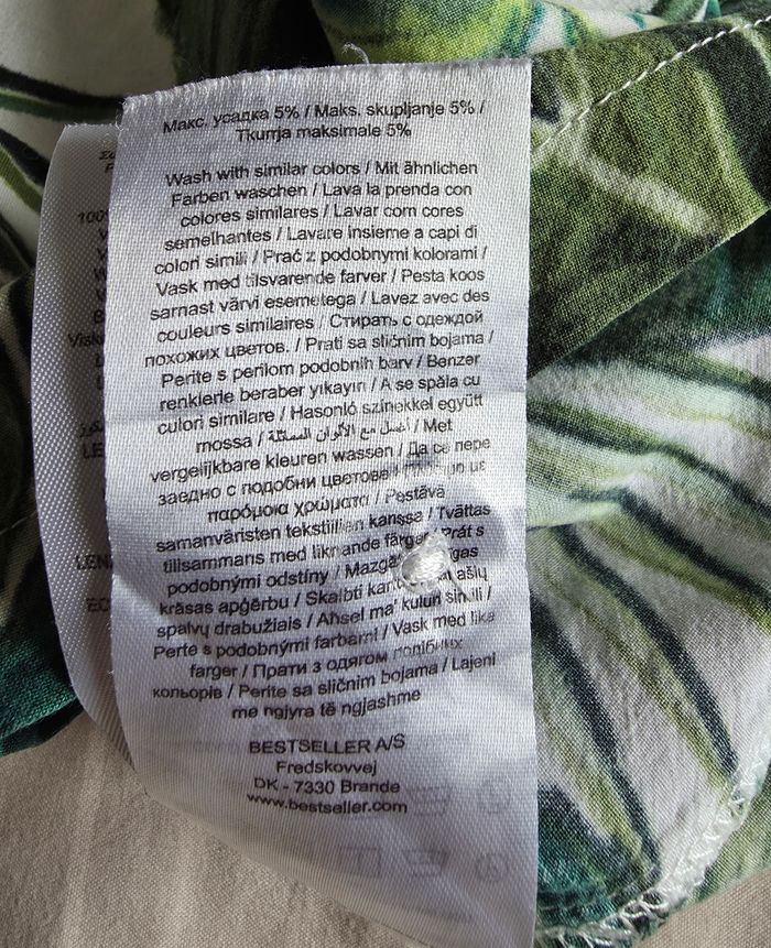 Only Débardeur Viscose Motif Tropical Vert Blanc 36 - photo numéro 8