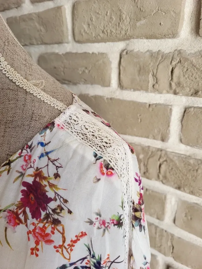 Blouse fleuri avec dentelle Promod - Bohème tomantique - photo numéro 5