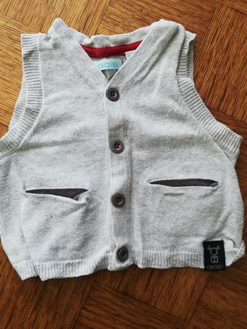 Gilet manches courtes garçon 3 mois gris obaïbi