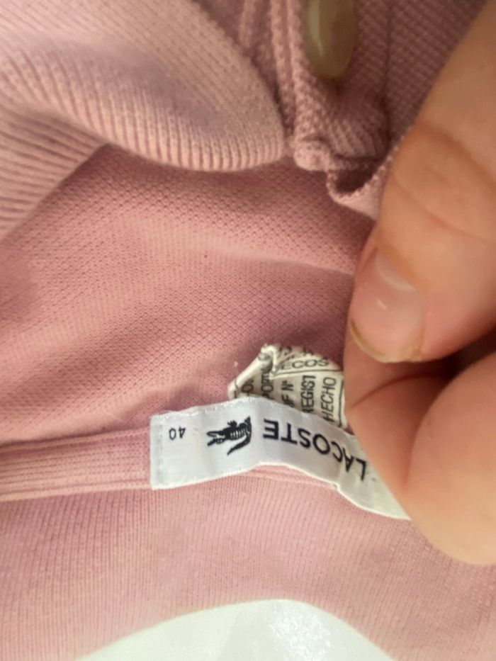 Polo Lacoste taille 40 rose - photo numéro 4