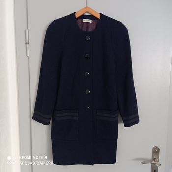 Manteau bleu marine en laine t38/40
