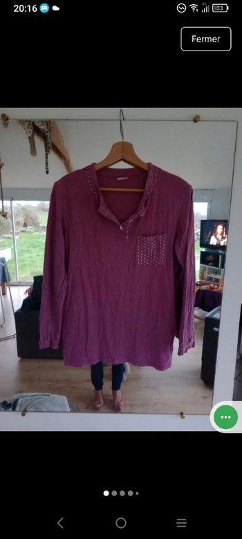 Haut de nuit s manches longues c79