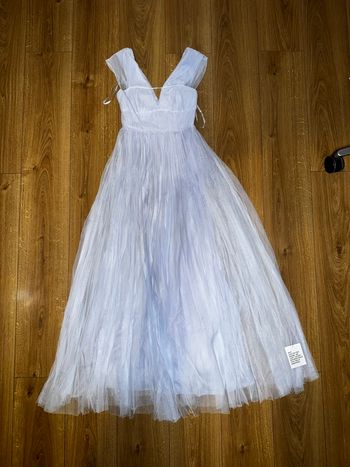 Robe bleu ciel élégante en tulle – mariage, soirée