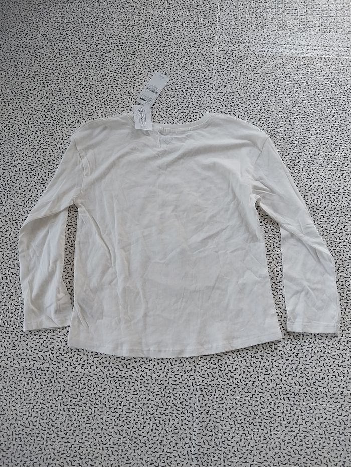 T-shirt manches longues fille 7-8 ans “Spring Vibes” – coton bio – Neuf étiqueté - photo numéro 4