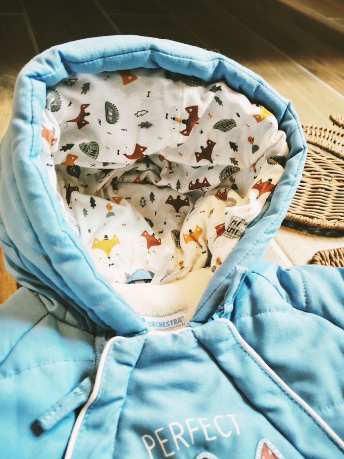 👶Orchestra - Combi-pilote/combinaison bleu clair motif Renard - Taille  6 mois - photo numéro 5