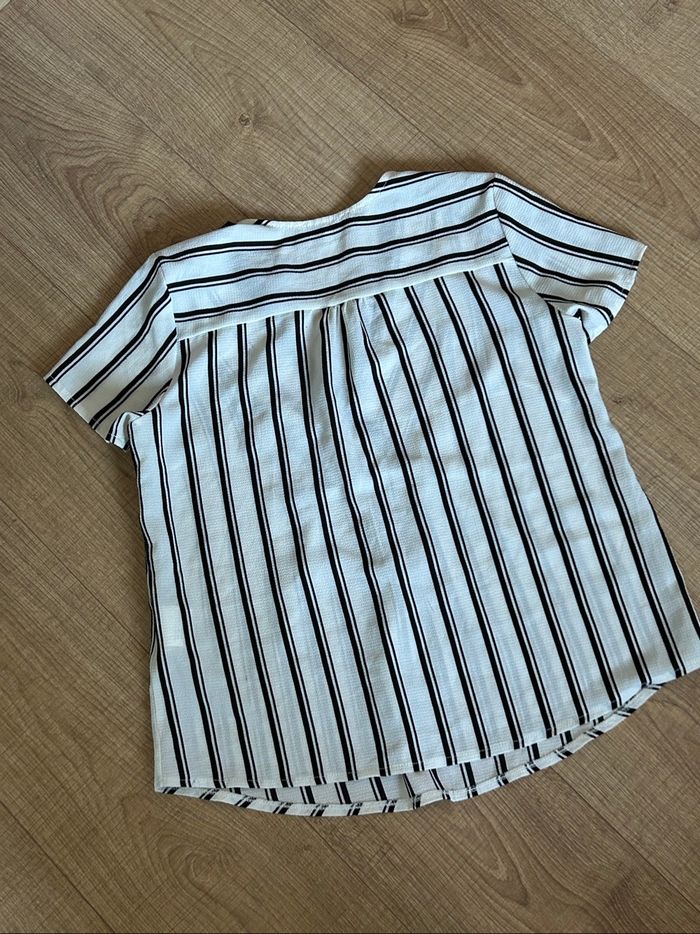 Blouse blanche et noire à manches courtes Morgan taille 36 TBE - photo numéro 8