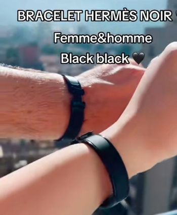 Bracelet style H noir 19cm