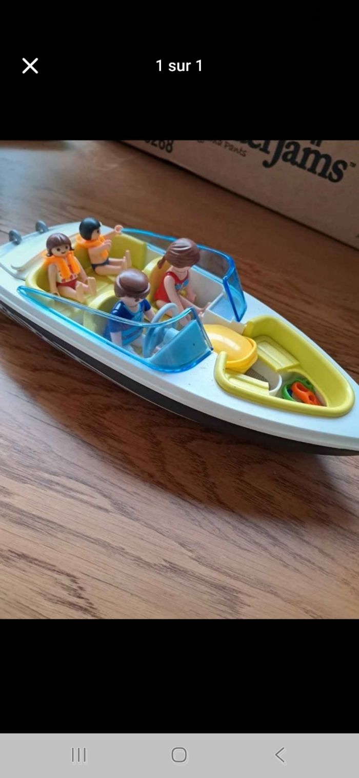 Playmobil bateau famille pique-nique