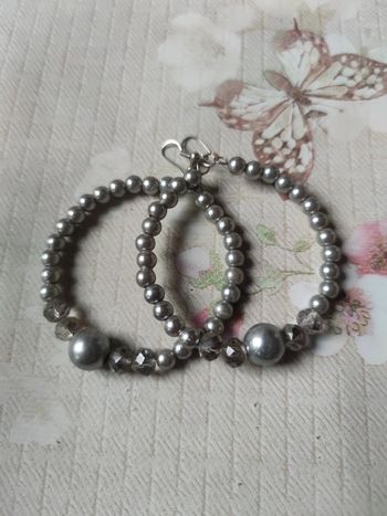 🌺 Grandes boucles d'oreilles créoles fantaisie en perles