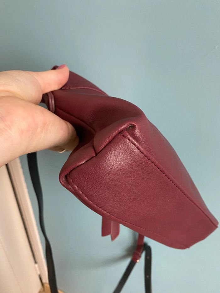 Joli sac à main bandoulière violet bordeau - photo numéro 5