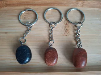 Lot de 3 porte-clés en pierre de soleil synthétique - Brillant et économique