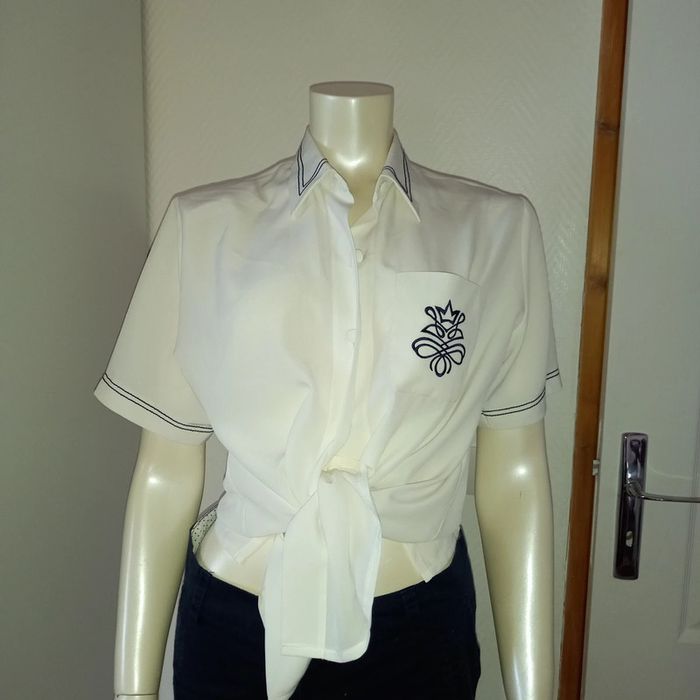 Chemise / Blouse by Damart esprit Marinière Vintage comme neuve taille 38 - photo numéro 2