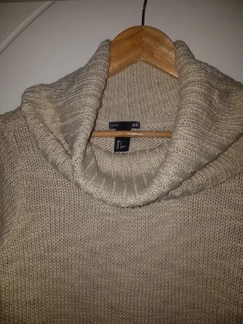 Pull col roulé beige taille S marque H&M coton laine et polyester