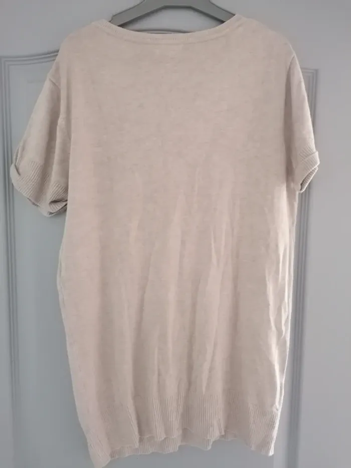 Pull manches courtes beige femme Tissaia taille - - photo numéro 8