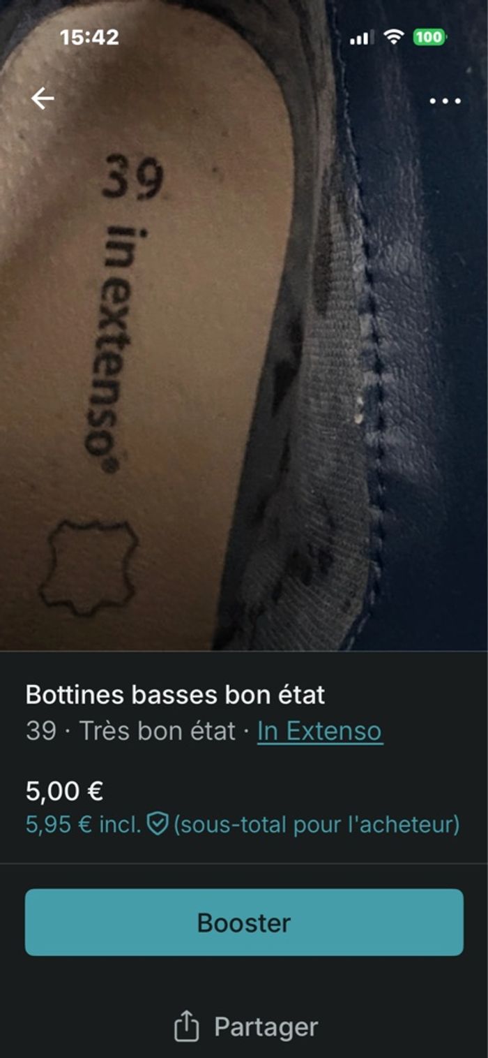 Bottines basses bleues bi matière - photo numéro 3