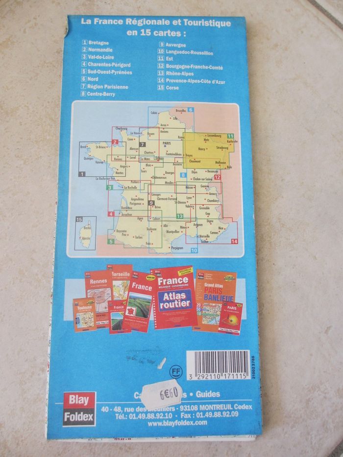 Carte régionale et touristique Est - n° 11 Blay-Foldex - 1:250000 - photo numéro 2