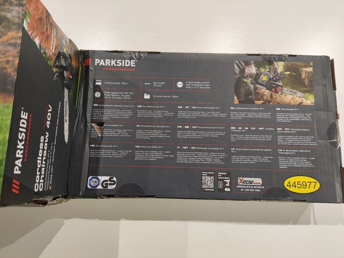 Tronçonneuse sans Fil Parkside Performance PPKSA 40-li B2 40V Brushless Neuve - Sans Batteries - photo numéro 4