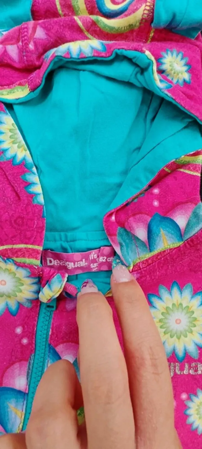 Combinaison style Desigual 👶 capuche à oreilles – 62cm Fille - photo numéro 3