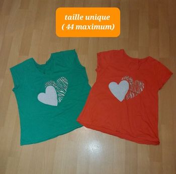 2 t-shirts taille unique 44 maxi