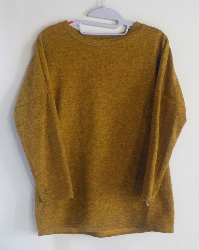 Pull chiné moutarde