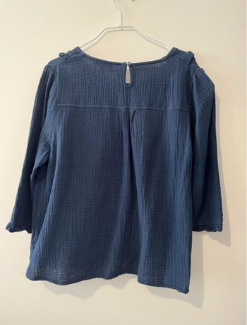Blouse bleue marine boutons or 
