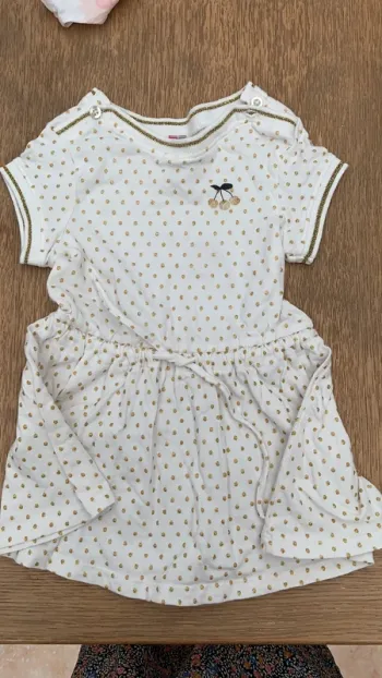 Robe orchestra 12 mis blanc/doré