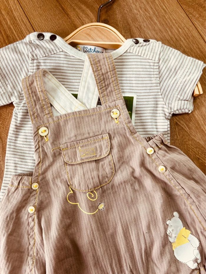 Taille 1 mois ensemble été garçon Kiabi marron clair * Winnie * 💙 - photo numéro 4