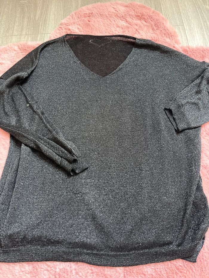 Teeshirts pailleté très fin M/L gris noir - photo numéro 2