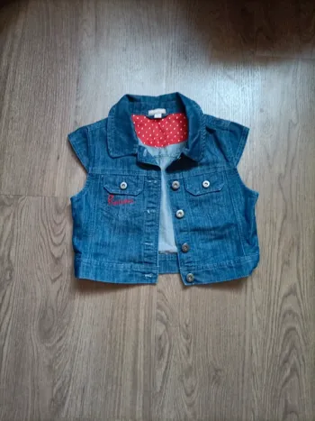 Superbe veste en jean courte sans manches orchestra 12 ans