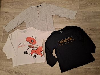 Lot de 3 t-shirts ML 24M Kiabi - TBE