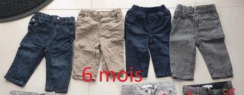 4 pantalons - jeans 6 mois comme neuf marque orchestra