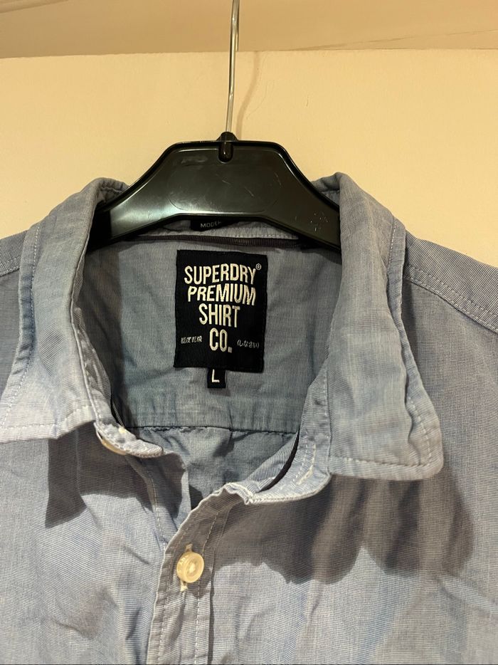 Chemise Superdry bleu manches courtes - photo numéro 8