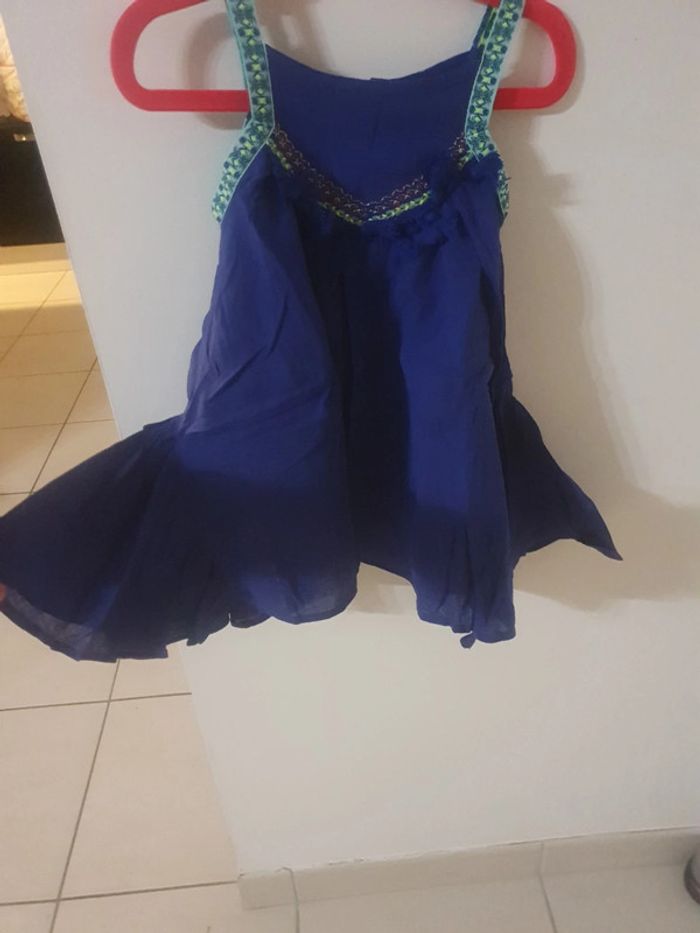 Robe a bretelles fine bleu forme trapèze 2 ans catimini - photo numéro 2