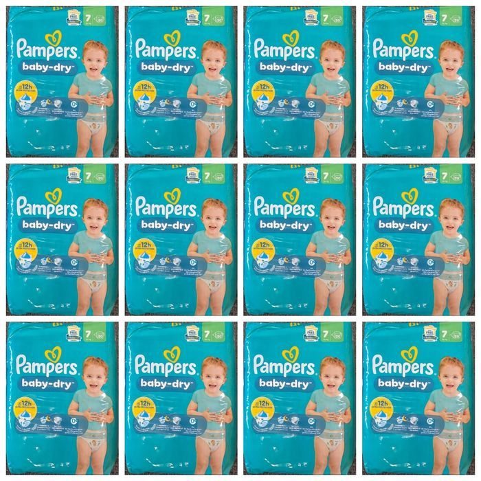 Lot de 240 Couches Pampers Baby Dry 15+ kg Taille 7 Neuf