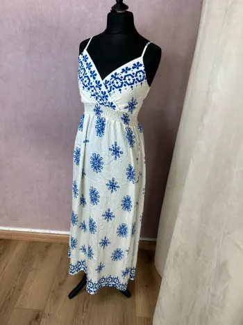 Robe longue femme robe été femme taille 38 taille 40 crème bleu robe femme