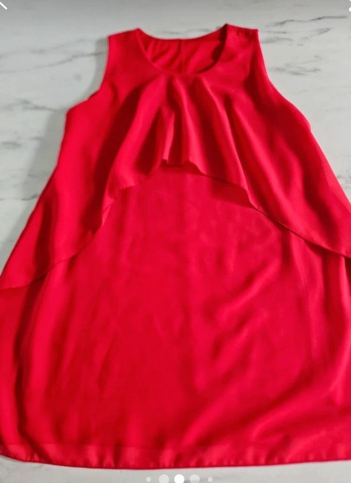 Robe tunique en voile rouge taille XL - photo numéro 6