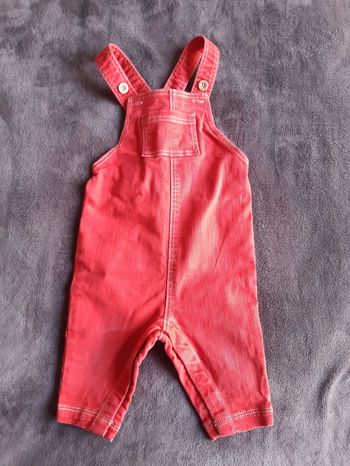 Salopette denim rouge 12 mois petit bateau