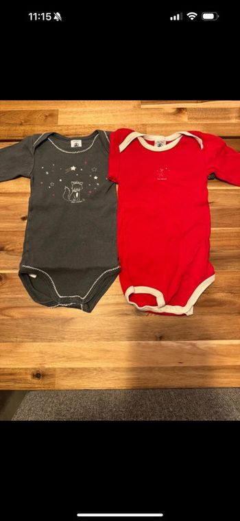 2 bodys manches longues 12 mois